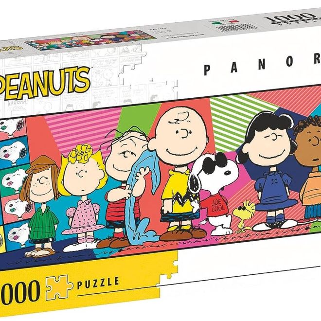 CLEMENTONI Panoramatické puzzle Peanuts 1000 dílků