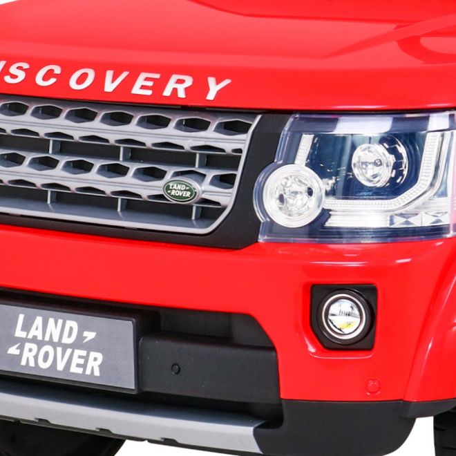 Land Rover Discovery Dětské elektrické autíčko červené + dálkové ovládání + EVA kola + pomalý start + rádio MP3