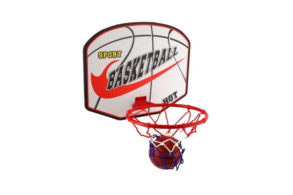 Basketbalový set s dřevěnou deskou a míčem