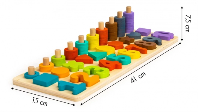 ECOTOYS Dřevěné vkládací počítadlo 3v1