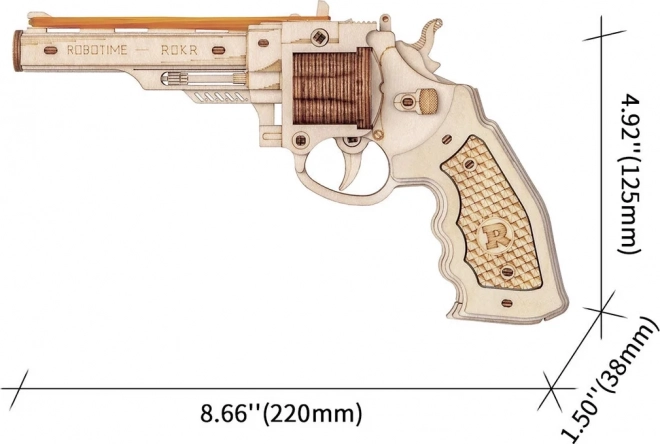 RoboTime 3D dřevěné mechanické puzzle Revolver Corsac