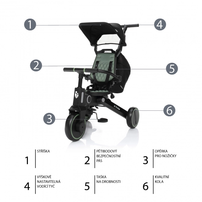 Tříkolka X Trike, District Green