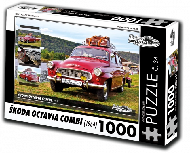 RETRO-AUTA Puzzle č. 34 Škoda Octavia Combi (1964) 1000 dílků