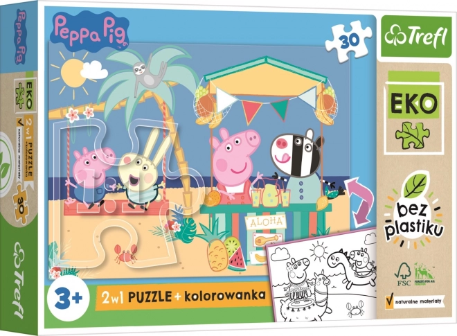 TREFL Oboustranné puzzle Prasátko Peppa MAXI 30 dílků EKO