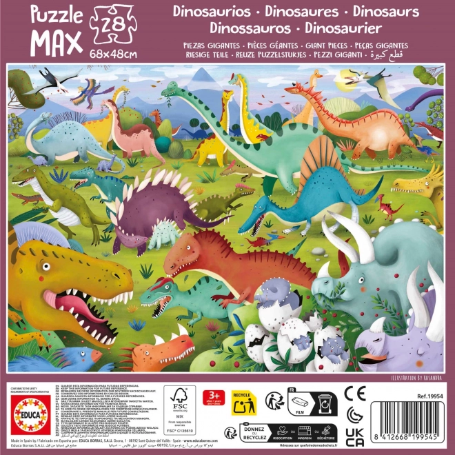 EDUCA Puzzle Dinosauři 28 dílků