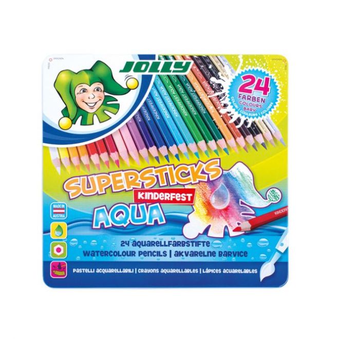 Tužky Supersticks Aqua 24 barev v kovové krabičce