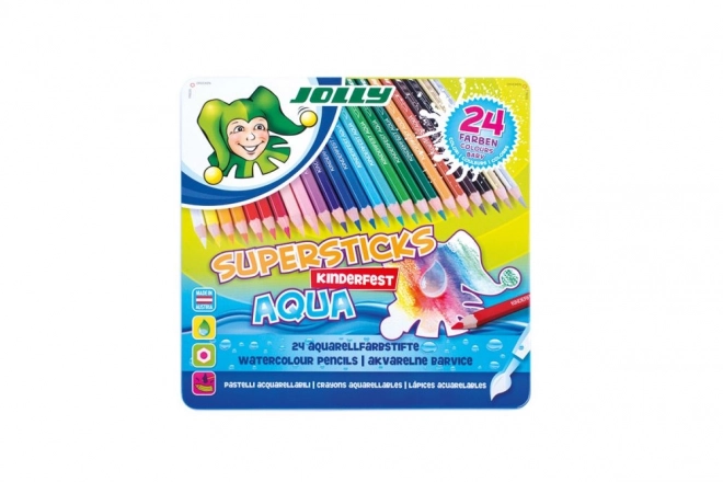 Tužky Supersticks Aqua 24 barev v kovové krabičce