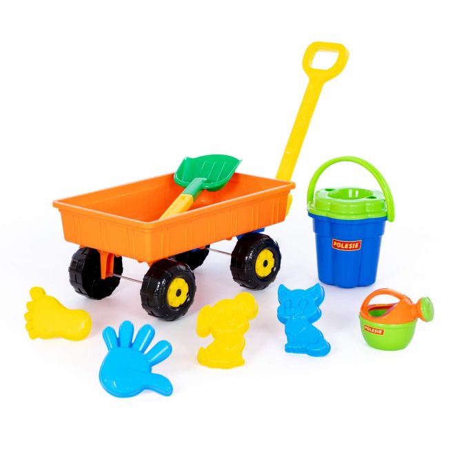 Vozík s bábovičkami na písek – Oranžový