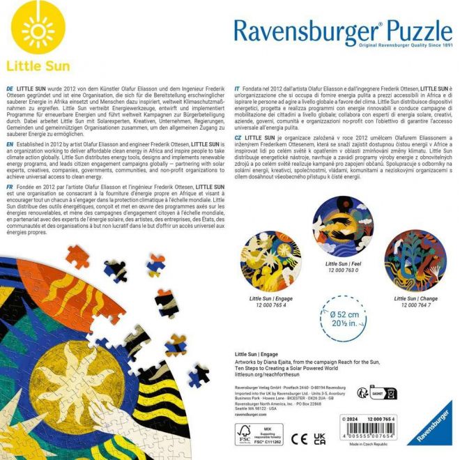 RAVENSBURGER Kulaté puzzle Little Sun: Zapojení se 500 dílků