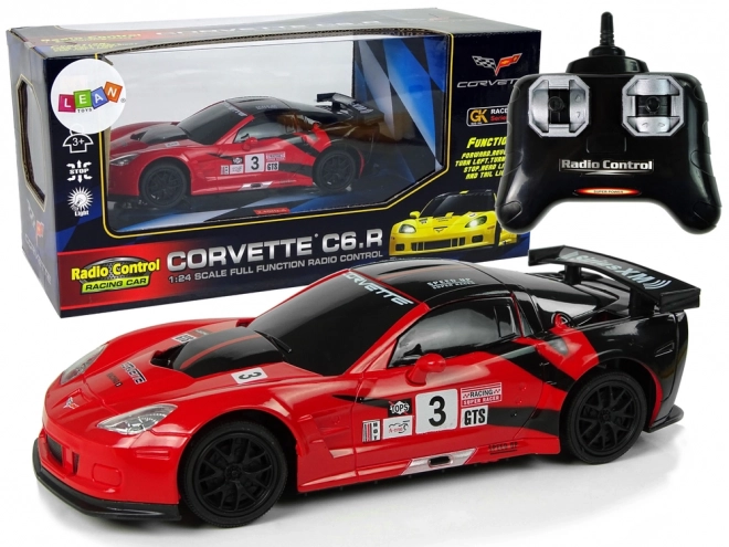 Sportovní auto R/C 1:24 Corvette C6.R červená 2.4 G světla