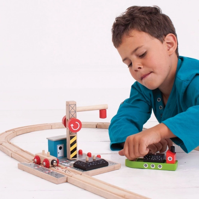 Bigjigs Rail Uhelný dok s jeřábem