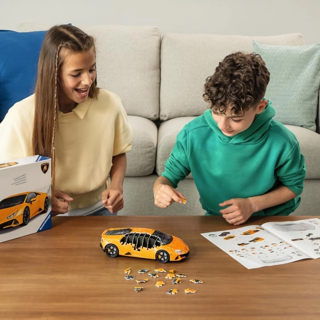 Puzzle 108 dílků 3D Vozidla Lamborghini Huracan Evo Arancio