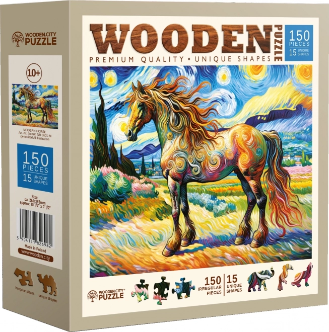 WOODEN CITY Dřevěné puzzle Moderní kůň 150 dílků