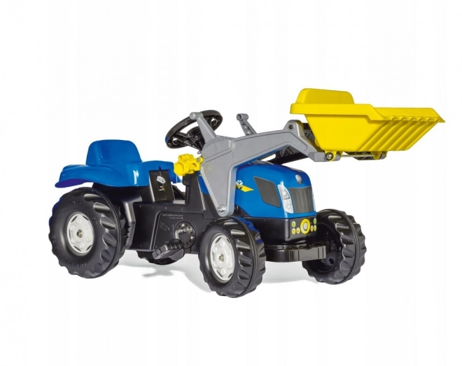 Dětský traktor Rolly Toys s bagrem a přívěsem modrý
