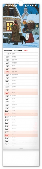 Nástěnný kalendář Josef Lada 2025, 12 × 48 cm