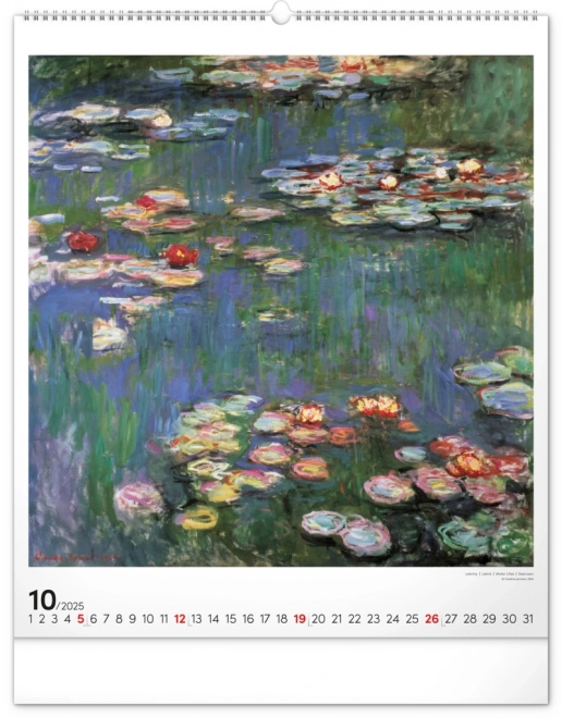 Nástěnný kalendář Claude Monet 2025, 48 × 56 cm