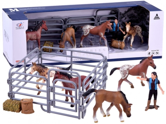 Sada figurek hřebců koní farma ZA2993 – B