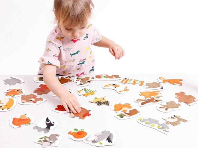 Progresivní puzzle - Zvířátka v lese