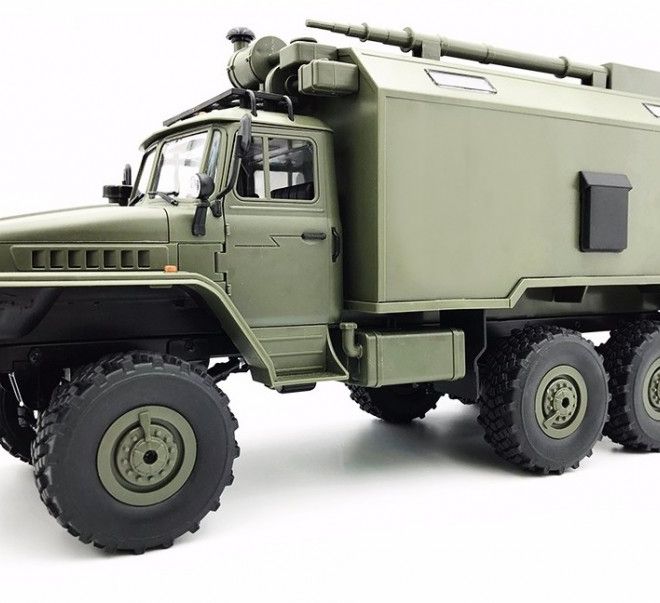 Vojenský nákladní automobil WPL B-36 (1:16, 6WD, 2.4G, LiPo) - Zelený