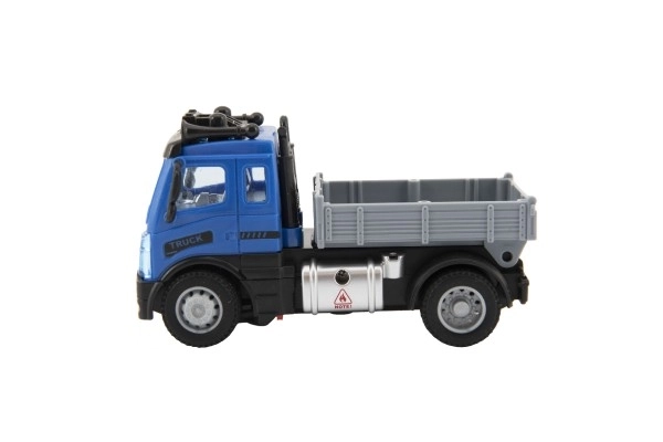 Auto RC nákladní s korbou plast 12cm 27MHz na dálk.ovl. na baterie se světlem v krab. 16x18x8cm
