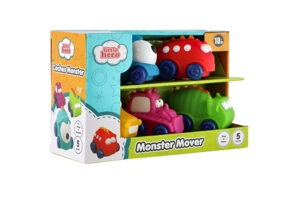 Auto/Autíčko Monster 5ks guma 7cm v krabičce 20x13x8cm 18m+
