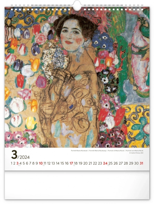 Nástěnný kalendář Gustav Klimt 2024, 30 × 34 cm