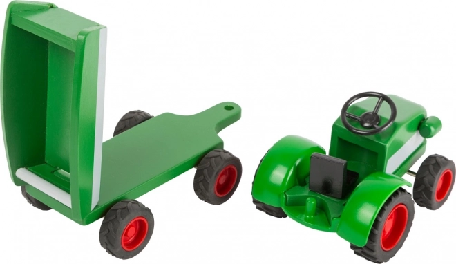 Small Foot Dřevěný traktor s vlečkou zelený