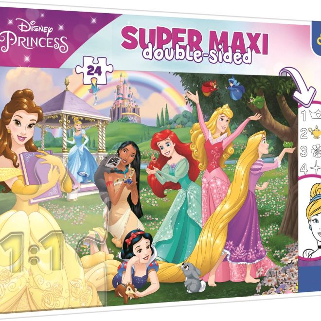 TREFL Oboustranné puzzle Veselé princezny SUPER MAXI 24 dílků