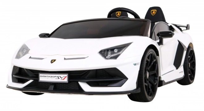 Lamborghini SVJ DRIFT pro 2 děti Bílá + funkce Drift + dálkové ovládání + MP3 LED + pomalý start