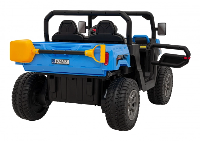 Dětské autíčko Pick-Up Speed 900 Blue + pohon 4x4 + pohyblivá naběračka + nosič zavazadel + dálkové ovládání + lopata + LED audio