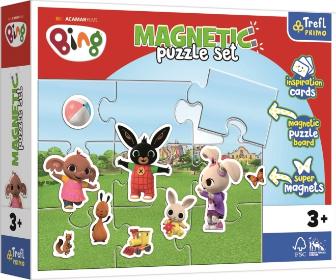 Puzzle magnetické s doplňky Králíček Bing s přáteli v krabici 29x22x5cm