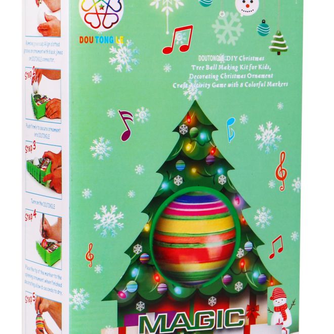 Kreativní sada na malování cetek pro děti 6+ Interaktivní otočný vánoční stromeček + 8 fixů