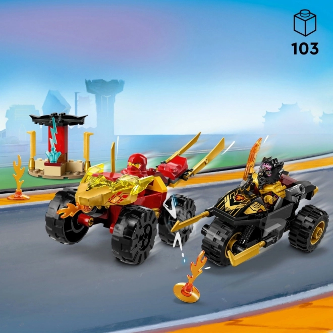 LEGO Ninjago 71789 Bitva auta a motorky mezi Kaiem a Rasem