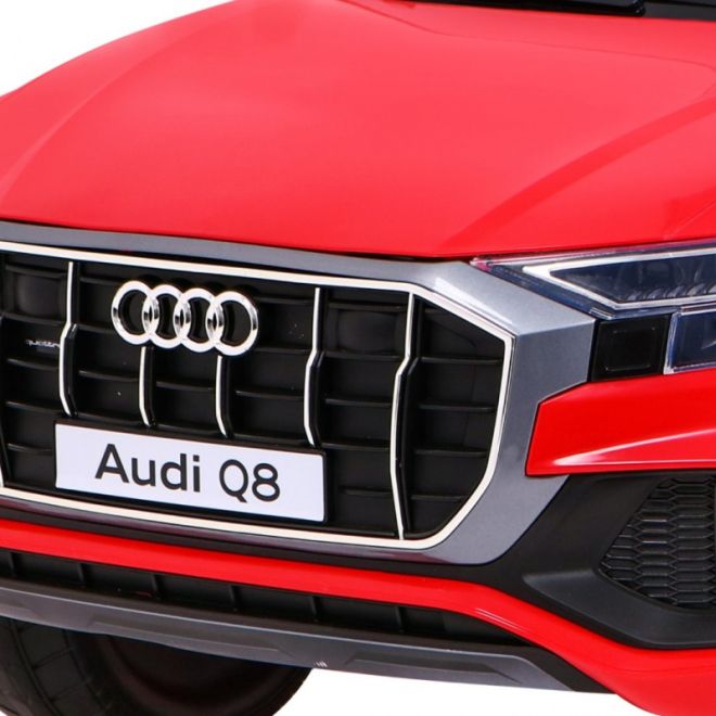Audi Q8 Zvedák pro děti baterie Červená + Dálkové ovládání + EVA + Pomalý start + MP3 USB + LED dioda