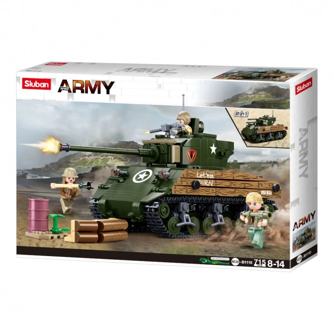 Sluban Army WW2 M38-B1110 Bitevní tank M4A3 Sherman