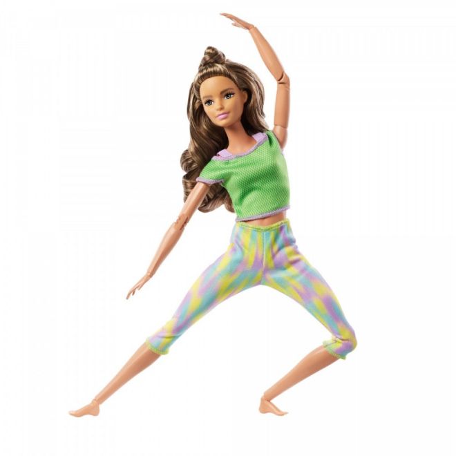 Panenka Barbie Made to Move Květinově zelený obleček