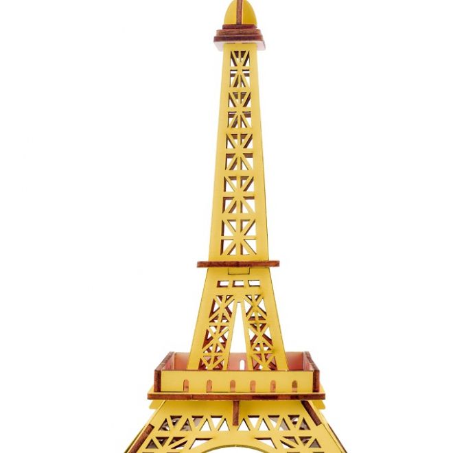 Woodcraft Dřevěné 3D puzzle Eiffelova věž žlutá