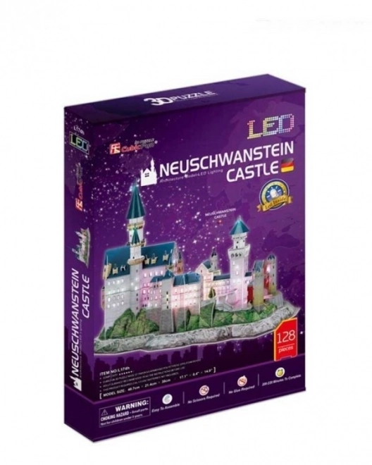 Svítící 3D puzzle zámek Neuschwanstein