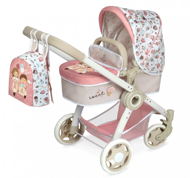Skládací kočárek s batůžkem pro panenky 3v1 DeCuevas 80548 Sweet 2022 - 70 cm