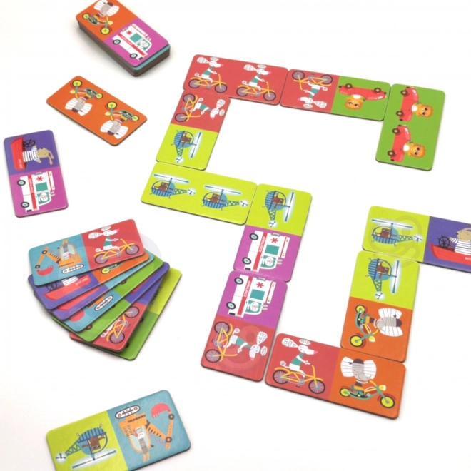 Woopie vzdělávací hra doprava zvířata puzzle domino Montessori