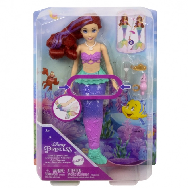 MATTEL Disney Princess panenka Ariel malá mořslá víla plave, mění barvu