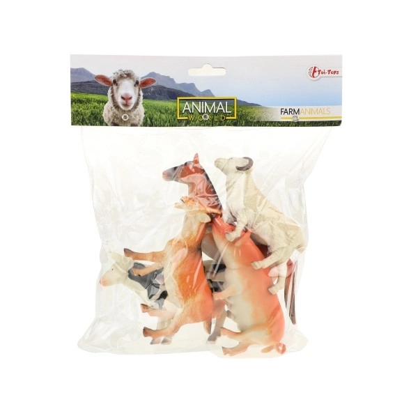 Zvířata farma plast 11-16cm 5ks v sáčku