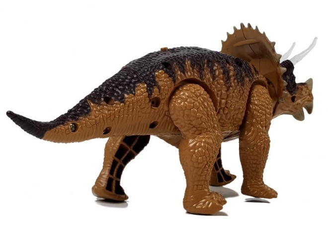 Dinosaurus Triceratops žlutý s bateriemi