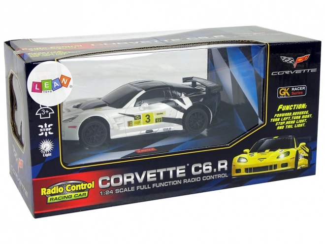 Závodní sportovní auto R/C 1:24 Corvette C6.R White 2.4 G Lights