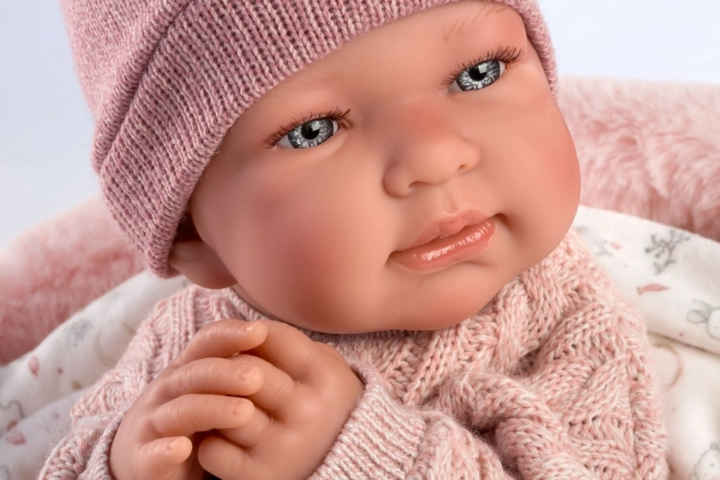 Llorens 84334 NEW BORN HOLČIČKA - realistická panenka miminko s celovinylovým tělem - 43 cm