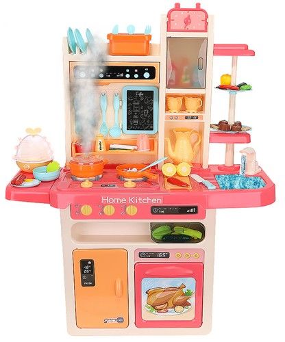 Dětská růžová kuchyňka s příslušenstvím - 93 cm