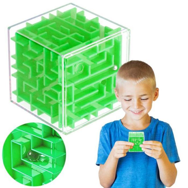 3D kostka labyrint – Zelená