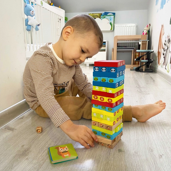 Dřevěná hra Jenga Zvířata TOOKY TOY