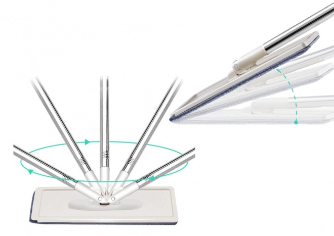 Plochý mop s dvoukomorovým vědrem 2 vložky z mikrovlákna