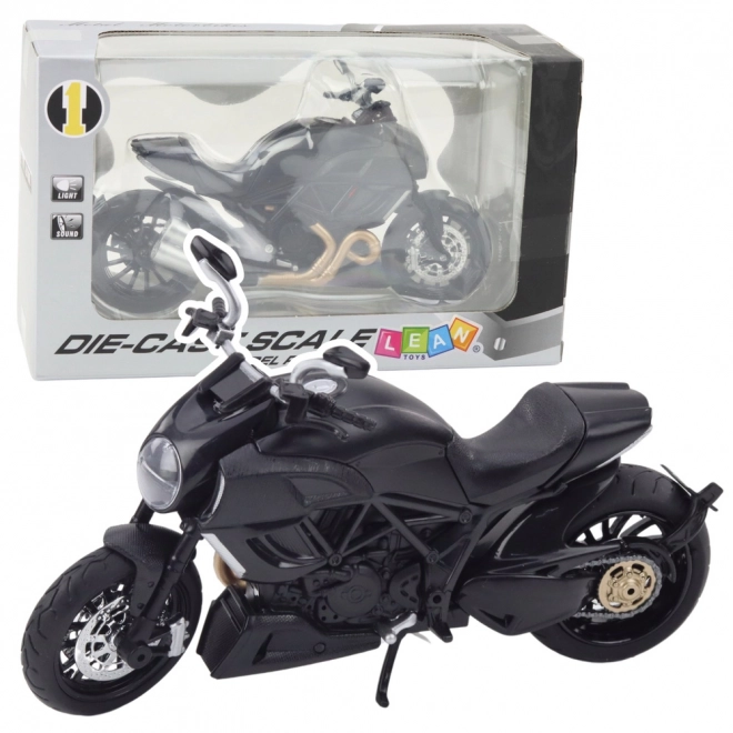 Sportovní kovový motocykl s LED a zvuky